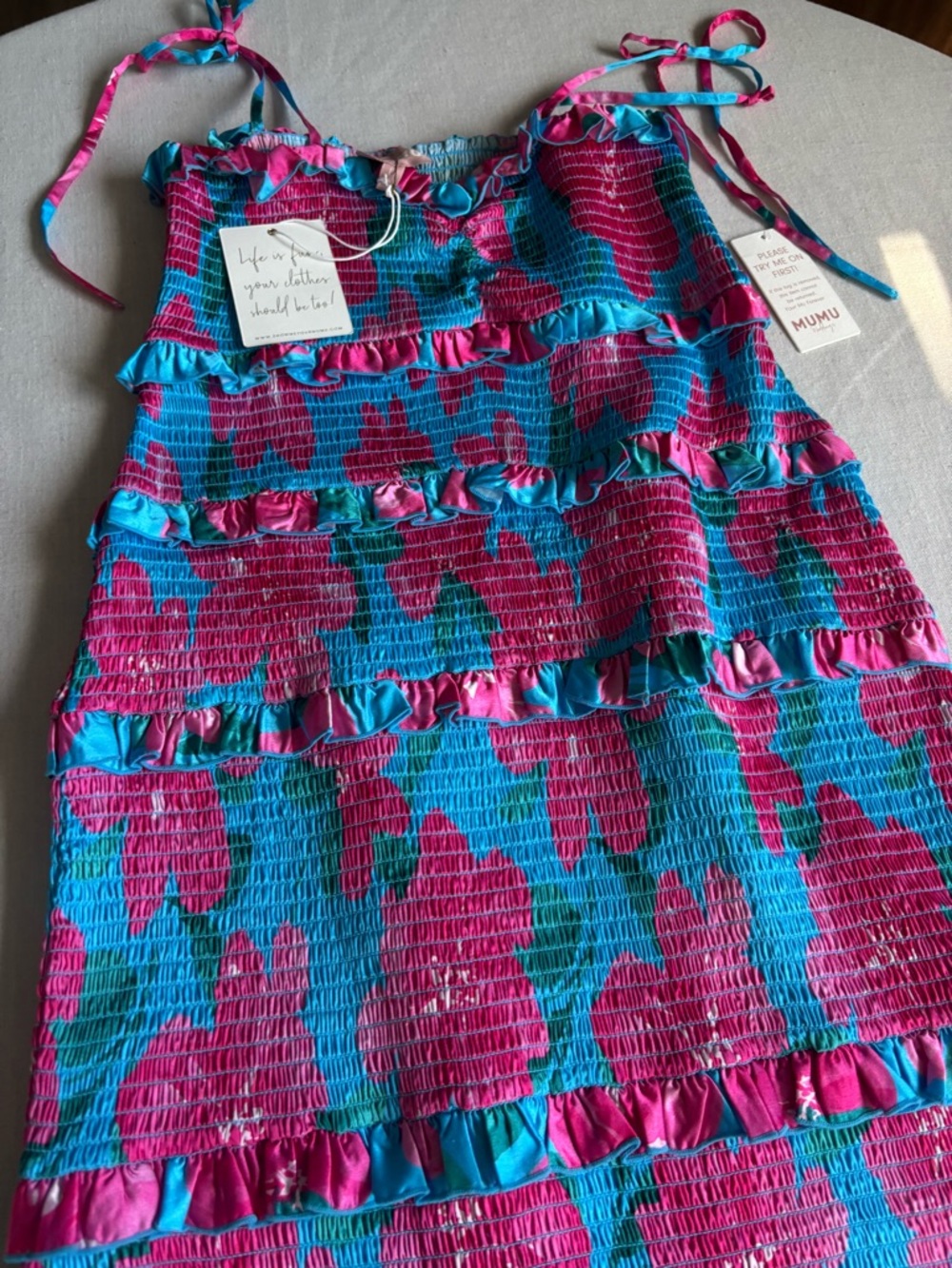 NWT Show Me Your Mumu Stella Smocked Floral Maxi Dress L - Picture 4 of 9